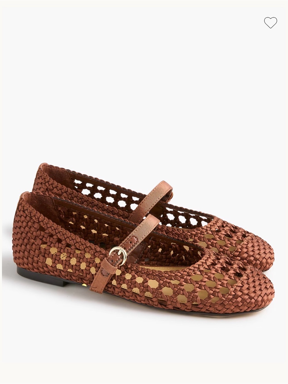 J Crew Satiny woven Mary Jane flats in Antique Oak Size 11